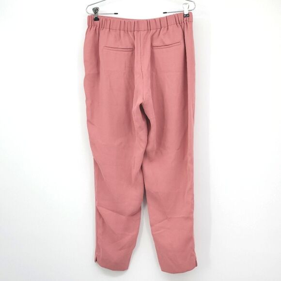 J Crew Drapey Pull On Trousers Pants Womens 8 Pink Straight Leg Office Work Chic - Picture 3 of 9